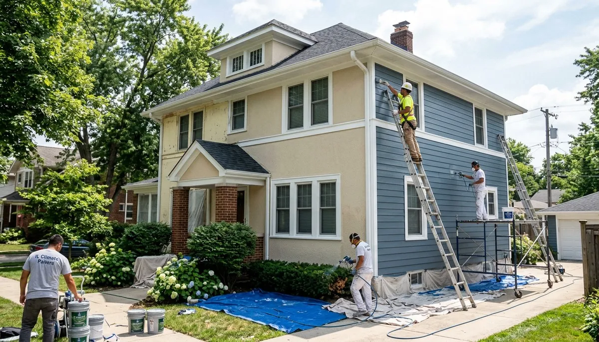 Professional exterior house painting in Chicago IL enhancing curb appeal and weather protection
