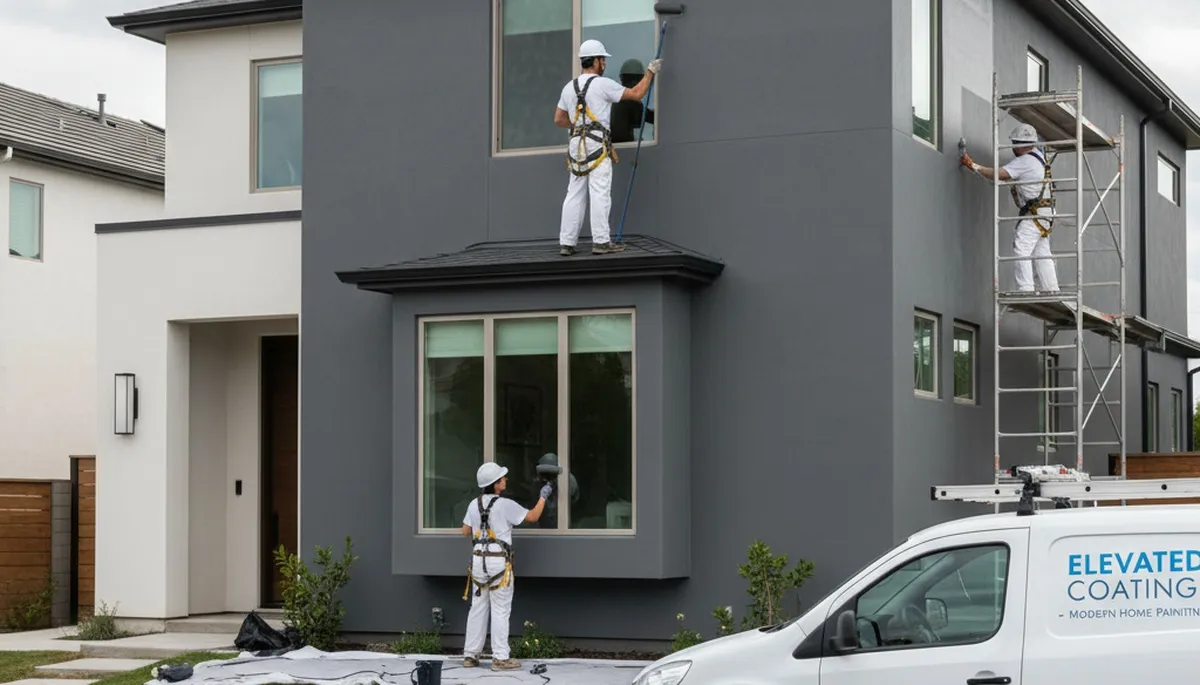 Professional exterior house painters applying weather-resistant coating in Chicago, IL