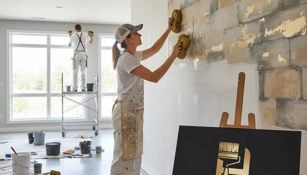Faux painting finishes on Chicago home interior walls by professional house painters in Illinois
