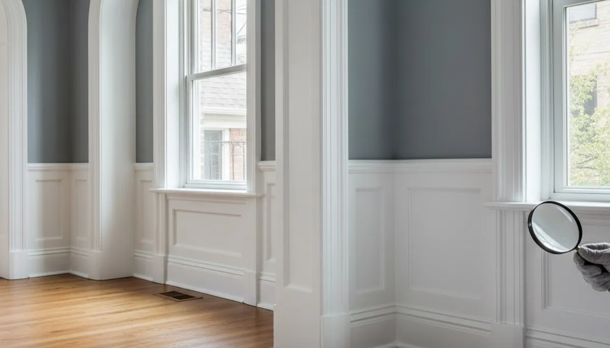Professional interior trim painting with crisp lines highlighting Chicago, IL home architecture