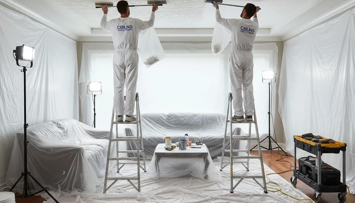 Professional popcorn ceiling removal and painting service in Chicago IL home interior