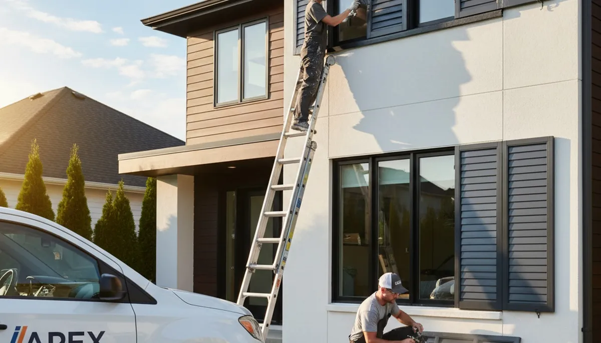 Professional shutter painting on Chicago home exterior by expert painters | Durable Midwest finish